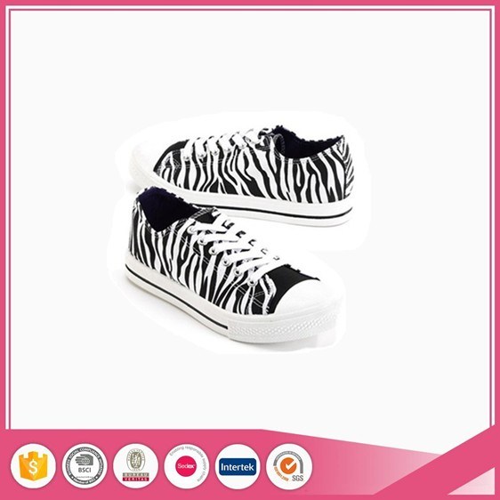 Zebra Print Fashion Basic Style Canvas Shoes