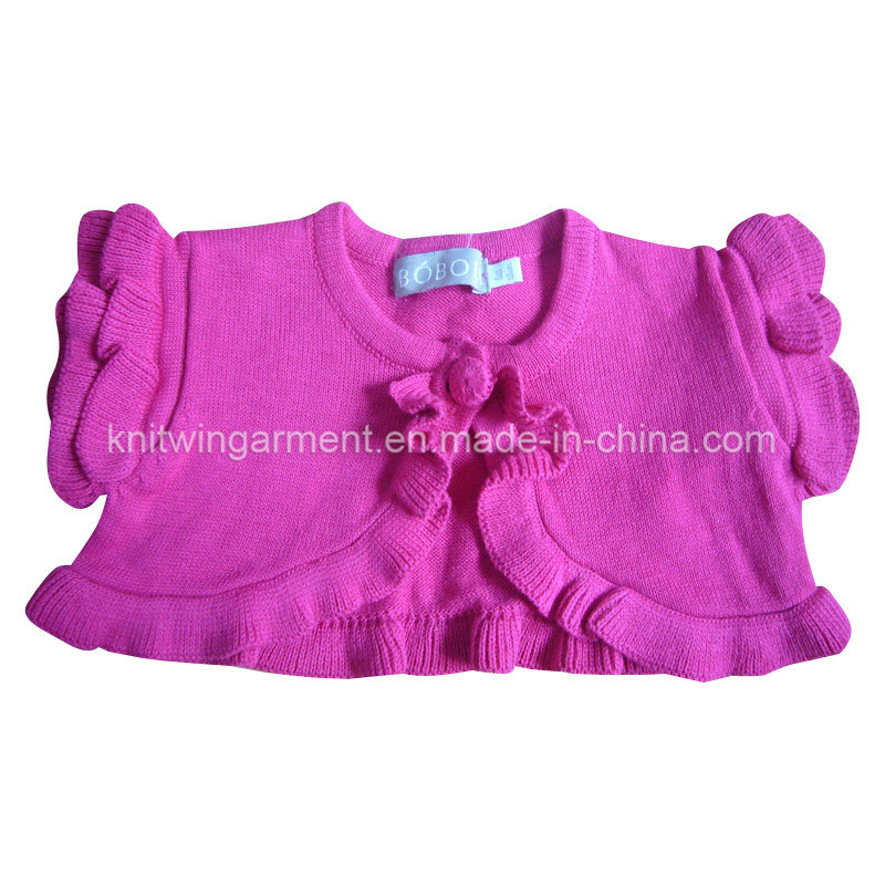 Children Knitted Round Neck Long Sleeve Pullover with Buttons (C15-030)
