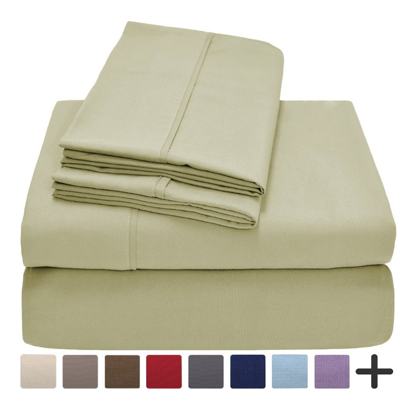 Home Hotel Luxury Soft Brushed Microfiber Bedding Bed Sheet Set