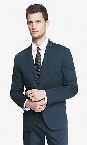 Wholesale Men's Cotton 2-Button Fashion Teal Suits