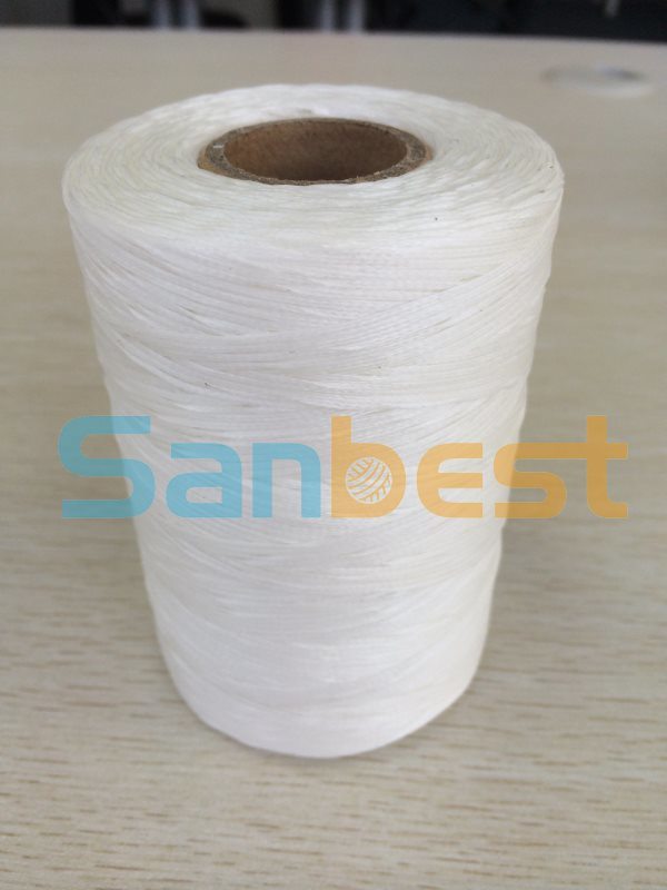 100% Raw White Polyester Waxed Thread for Shoes and Bags
