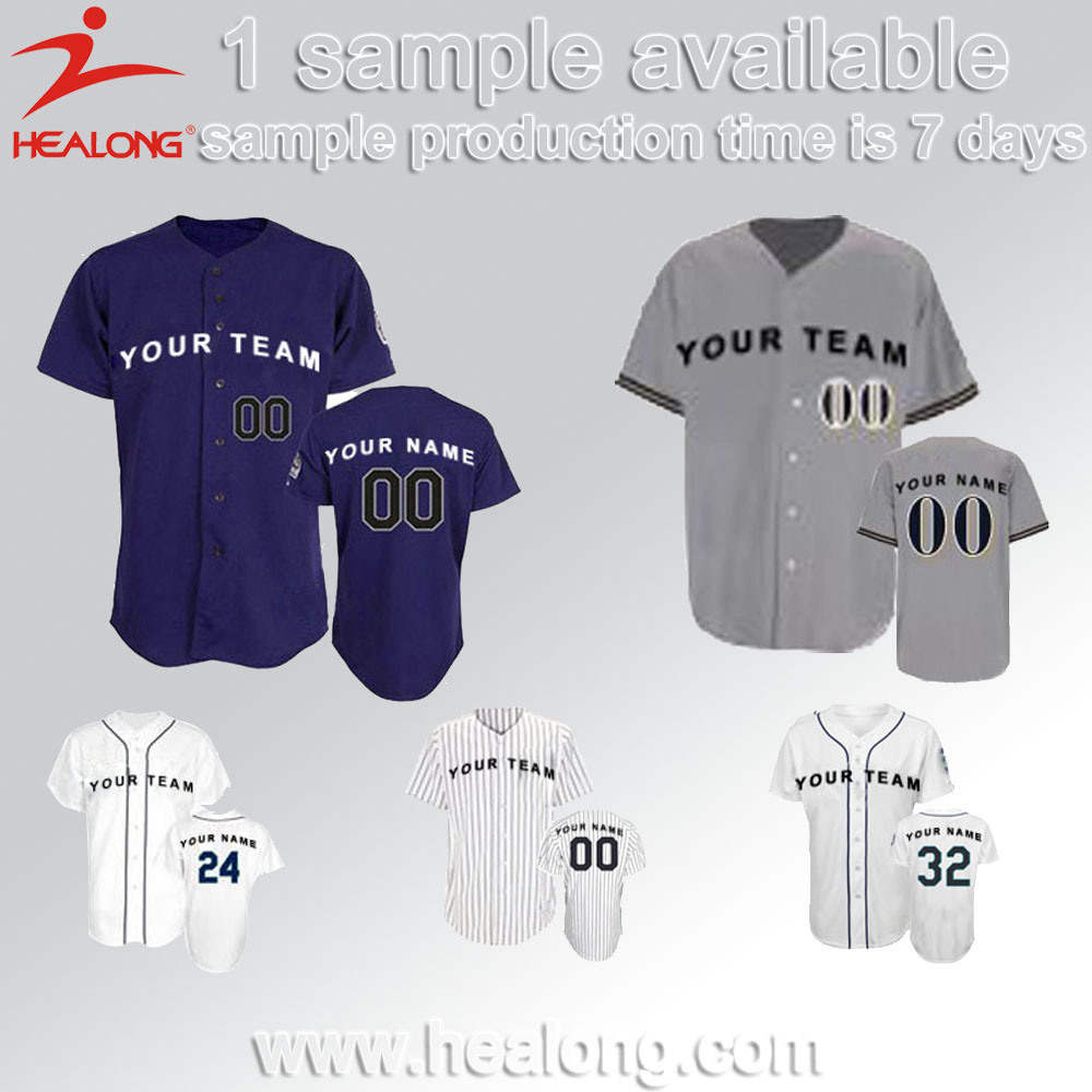 Healong Fashion Design Apparel Gear 100% Polyester Sublimation Men's Baseball Jerseys