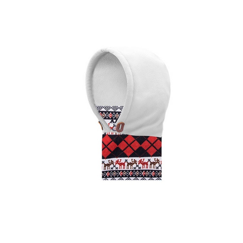 White Hat Breathable Hoodie Scarf Fleece Face Mask (YH-HS229)