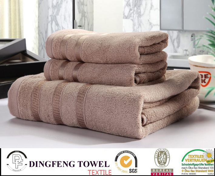 100% Organic Cotton Bath Towel with Satin Border Df-5819