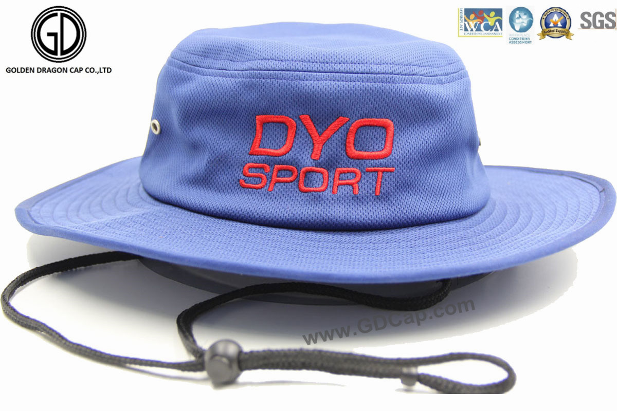 Popular Polyester Bucket Hat/ Sun Hat /Fish Hat with Embroidery