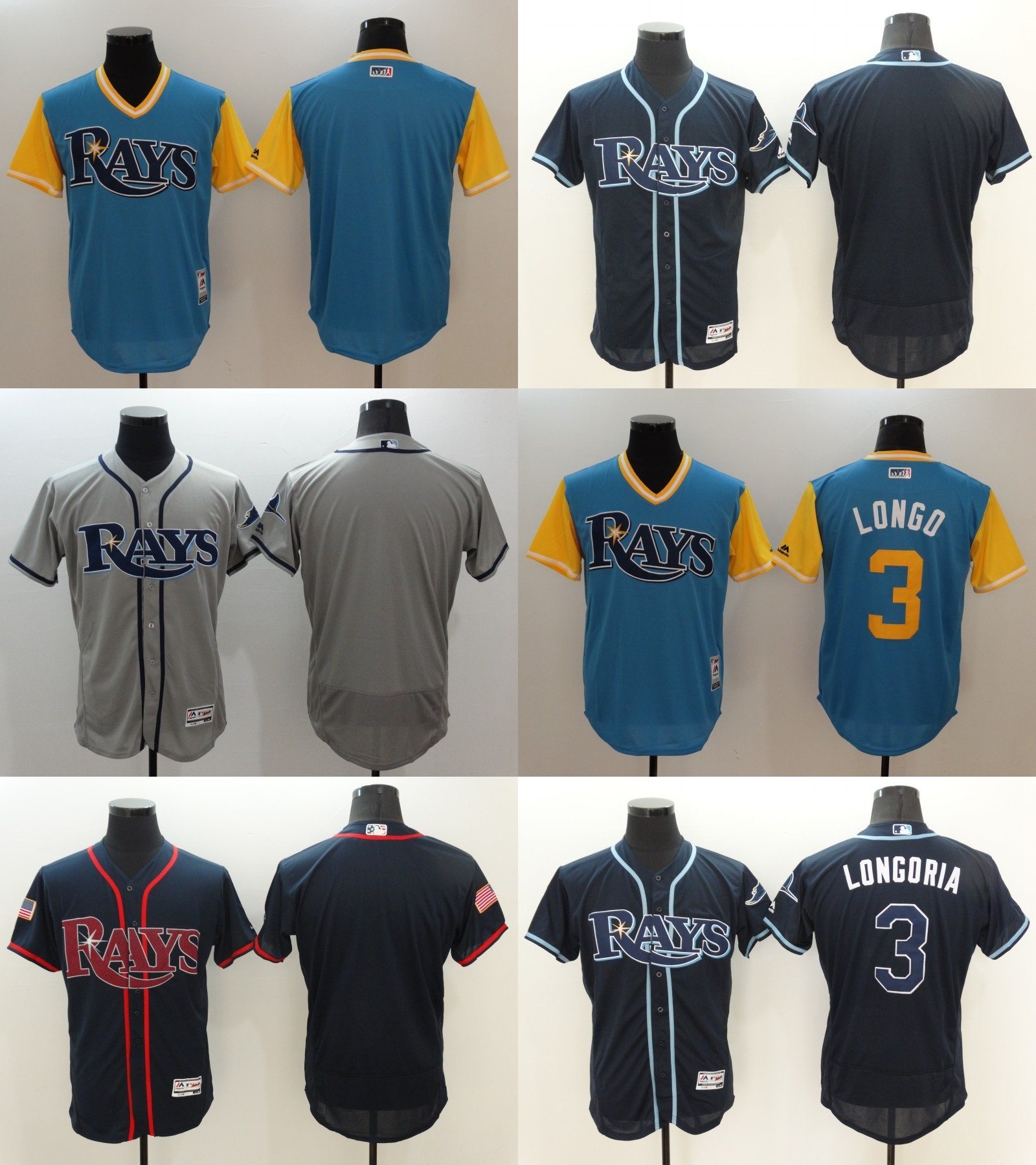 Customized American League Tampa Bay Rays Baseball Jerseys