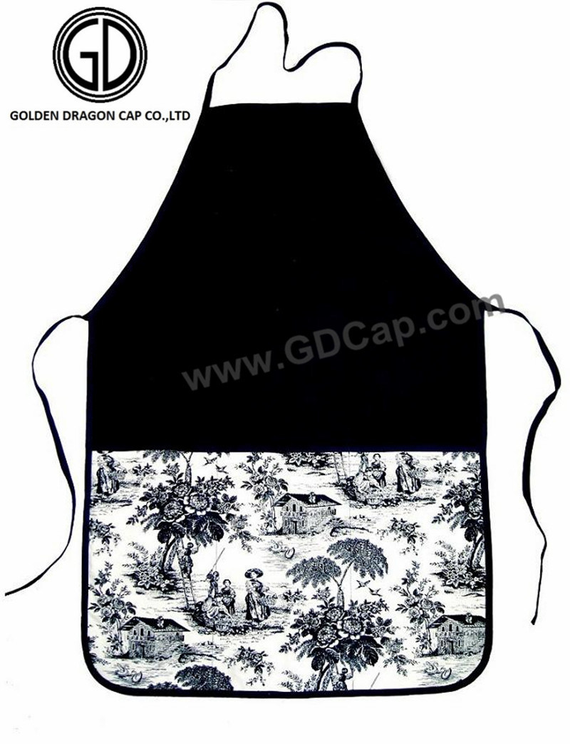 Custom Printing Cotton Black White Apron for Promotion or Gift