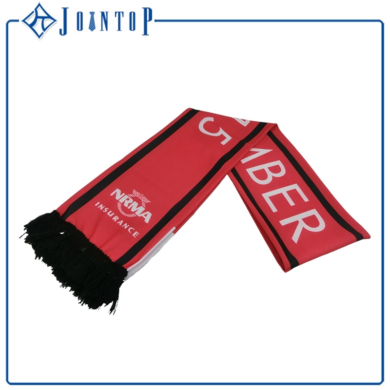 Flat/3D Embroidery Offset Printing, Woven Label Wool Soccer Team Football Fans Scarf, Football Scarf