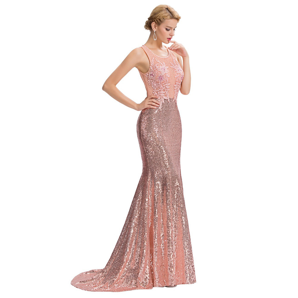 Women Sequins Mermaid Lace Sexy Evening Party Prom Dress