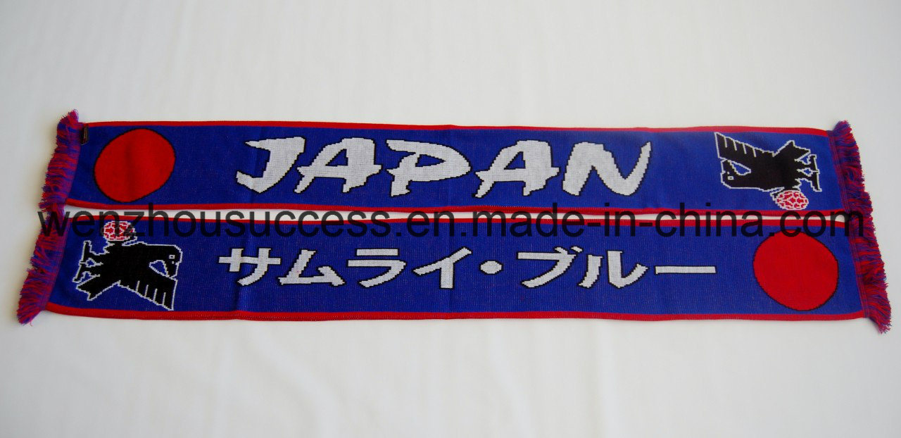 Knitted Jacquard Scarf; Football Scarf. Soccer Scarf - Japan Scarf