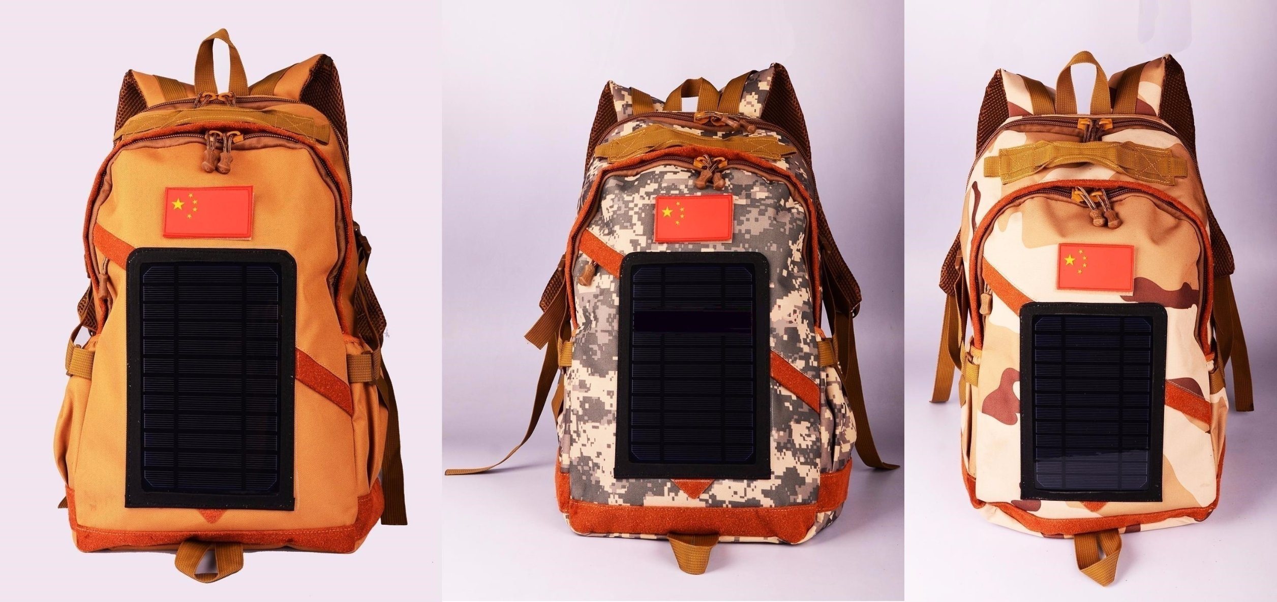 Hot Sell Waterproof Cordura Camouflage Military Solar Backpack
