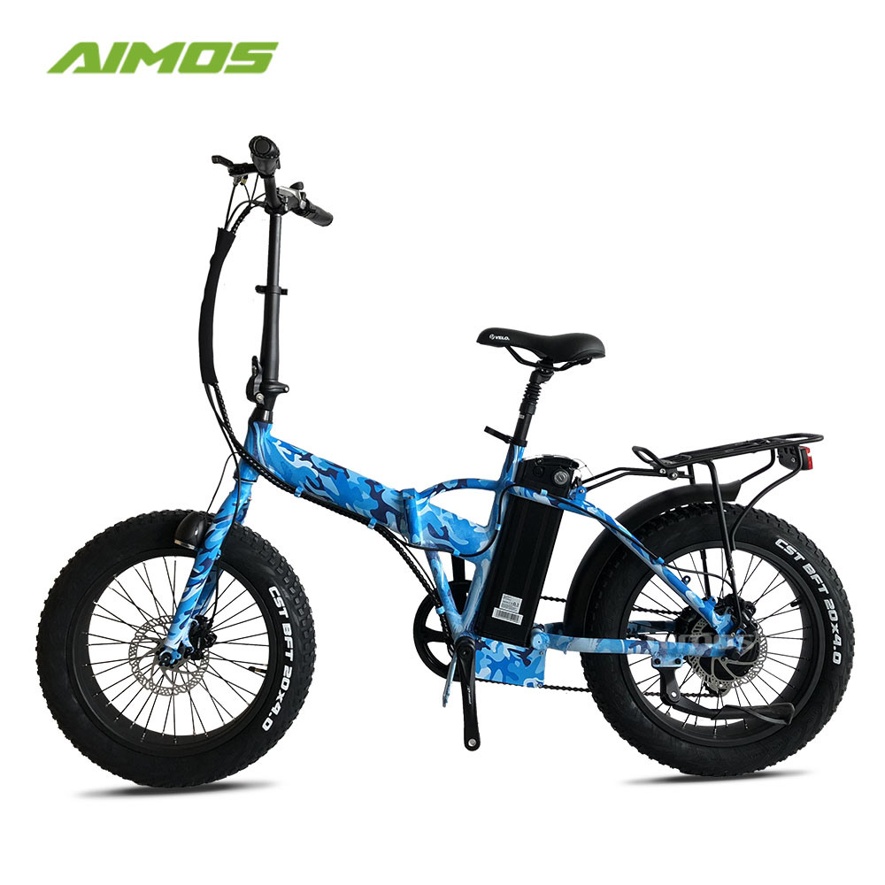 Men Style Folding Ebike Fat Tire Folded Electric Bicycle with Adjustable Handlebar