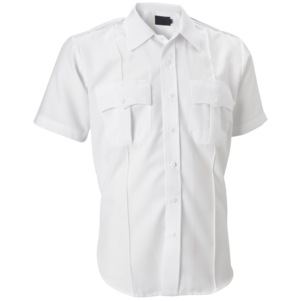Men's White Short Sleeve Pilot Uniform Dress Work Shirt