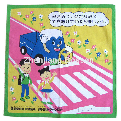 Custom Made Cartoon Printed Chlidren's Cotton Big Handkerchief