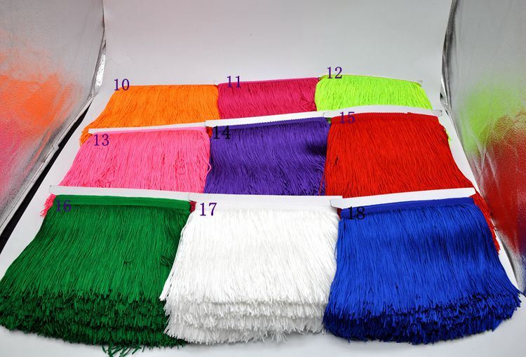 Wholesale 20cm High Quality Polyester Thread Thick Fringe for Dancing Dress