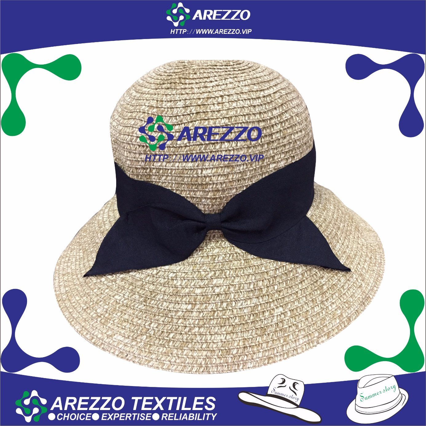 Women's Bucket Paper Straw Hat (AZ008A)