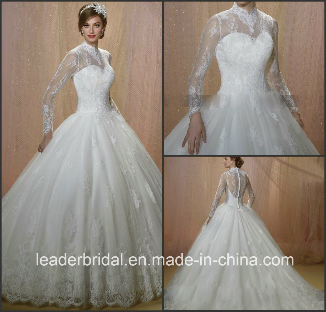 Muslim Bridal Wedding Dress Long Sleeves Lace Wedding Gown W15225