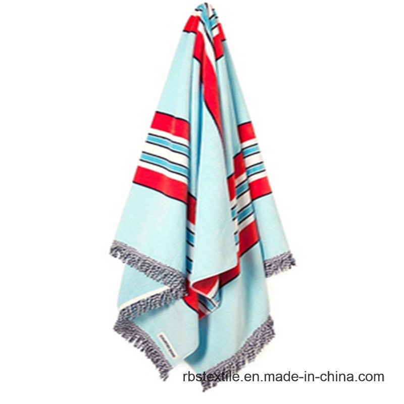 Custome Made Cotton Jacquard Velour Beach Towel