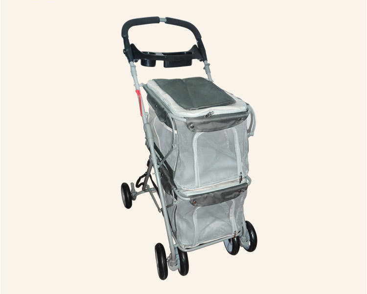 Quality Double Layers Pet Trolley Dog Outdoor Strollers
