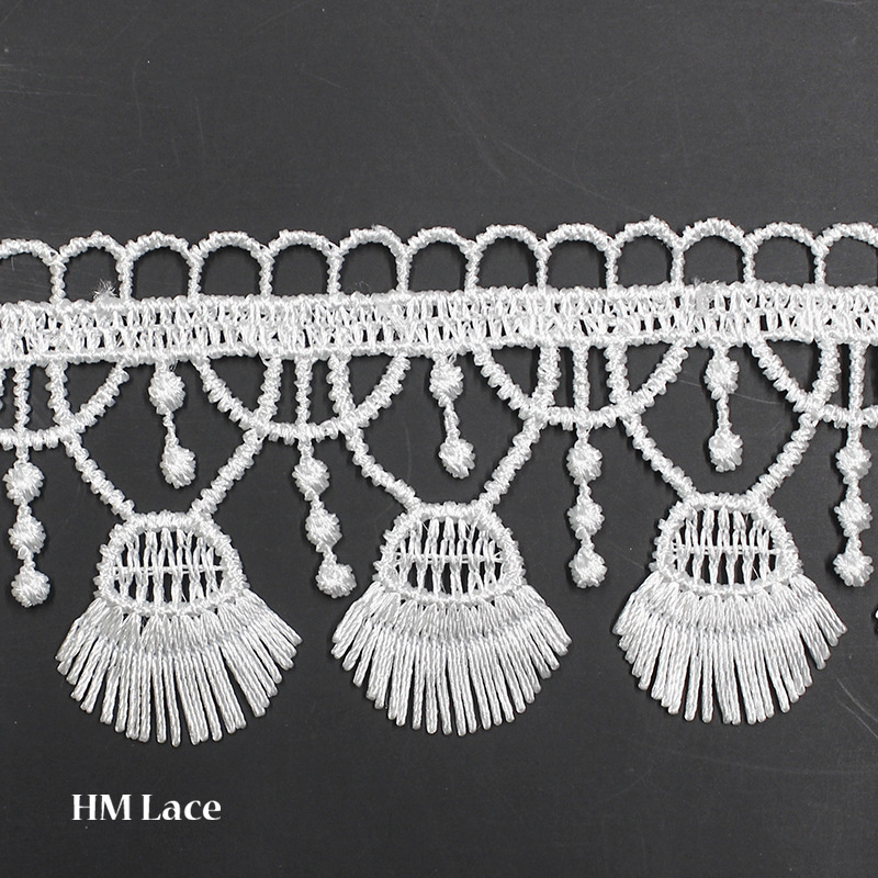 5cm Scalloped Pendant Tassel Trim Lace Water Soluble Trimming Lace