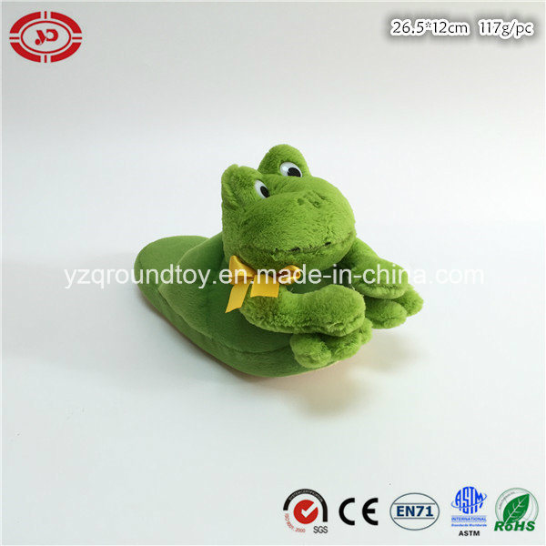 Frog Green Cute Plastic Eyes Plush Soft Fluffy CE Slipper