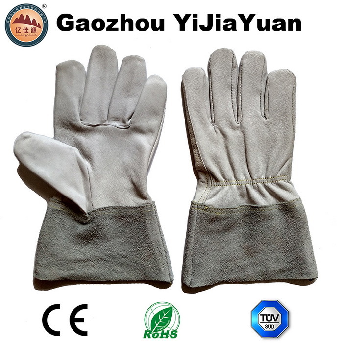 Kevlar Stitching Goat Leather TIG Working Gloves with Cow Split Leather