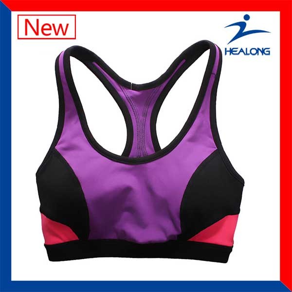 Colorful Cut and Sew fashion Customized Womens Sports Running Yoga Sexy Bras