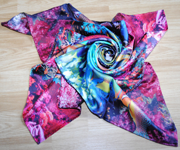 OEM Design Bright-Coloured Silk Scarf