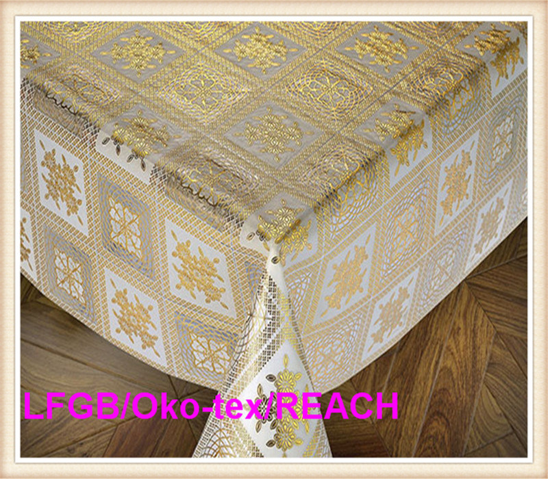 High Quality 137cm PVC Gold/Silver Lace Table Cloth