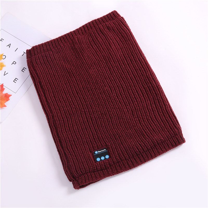 New Style Fashion Washable Wear 2in1 Winter Custom Knitted Wireless Mens Womens Music Infinity Loop Scarf Wtih Earbuds