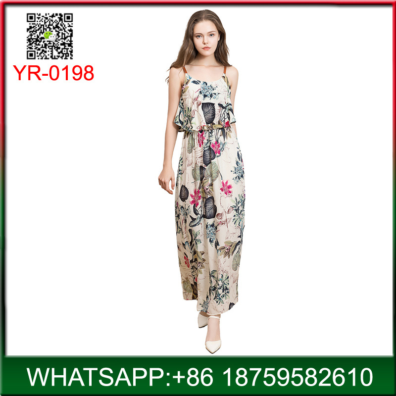2018 Spring Elegant Floral Printing Lady Long Dress for Sale