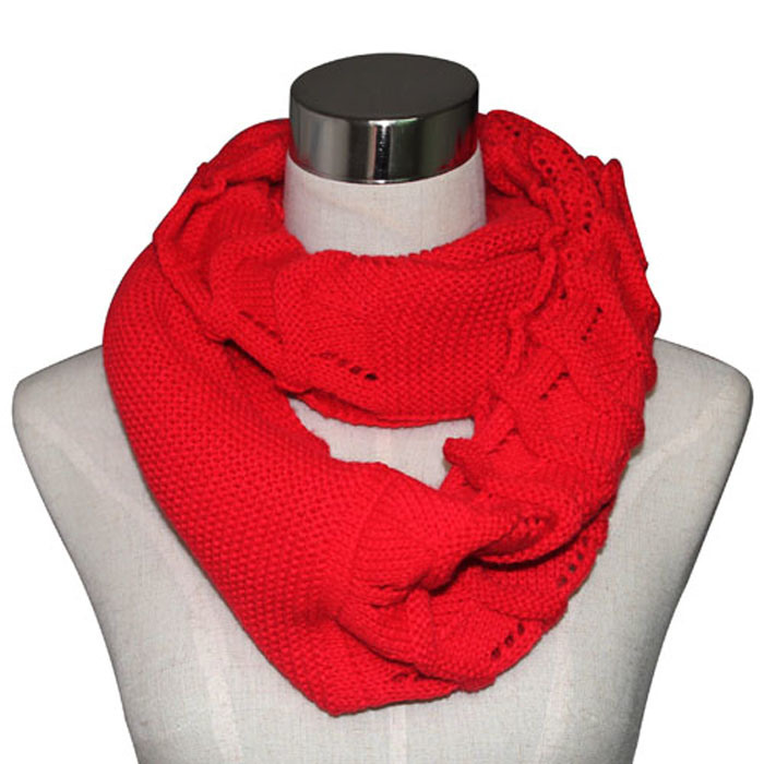 Ladies Acrylic Knitted Infinity Fashion Scarf (YKY4193-1)