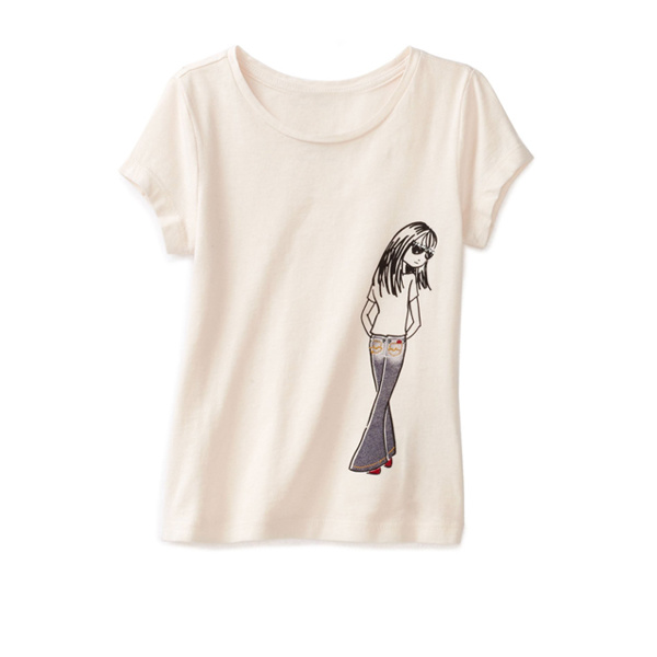 Lovely Girls Fancy Short Sleeve T Shirt with Logo 2014 Summer