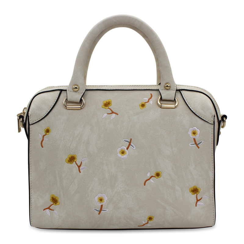 Embroidery Handbag with Small Flowers Lady Handbag