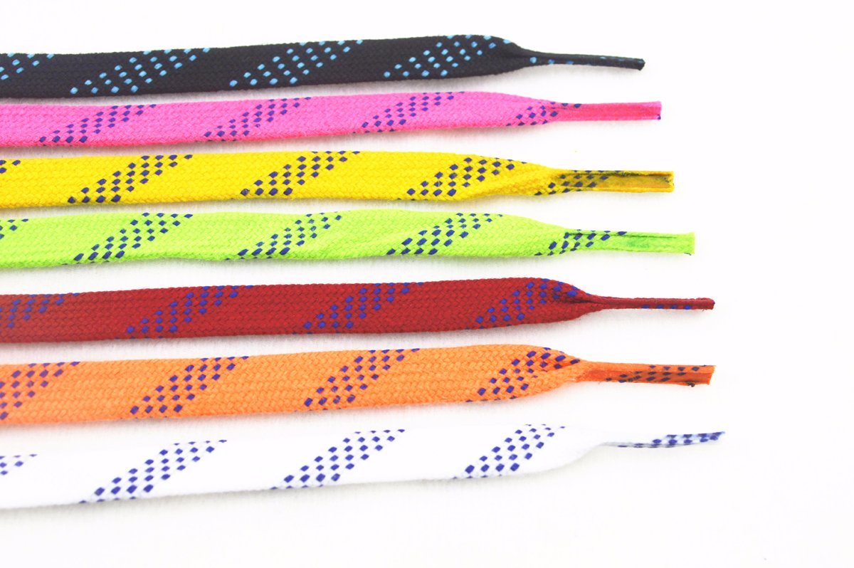 Top Quality Custom Polyester Hockey Skate Lace, 72 Inch Flat Hockey Laces