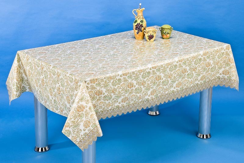 PVC Printed Transparent Tablecloth with Nt Pattern (NT0005)