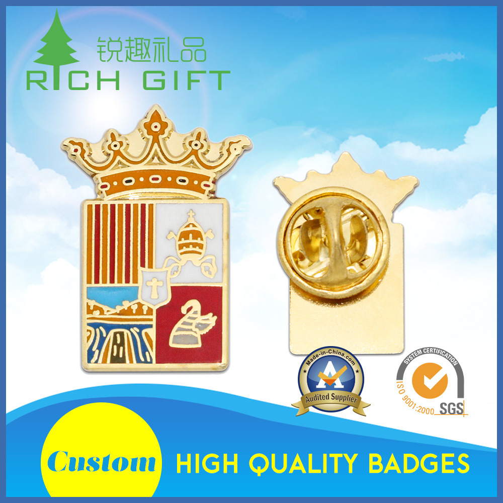 Imperial Style Gold Plated Badge with Nice Soft Enamel