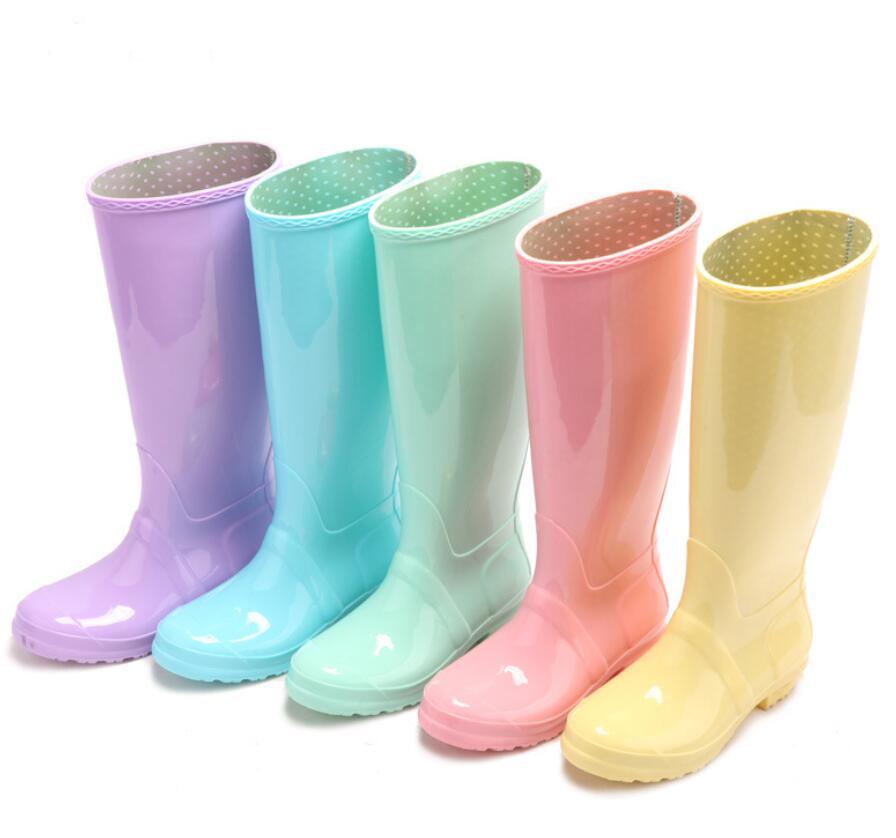 Tall Gloss Rain Boots Gumboots for Women