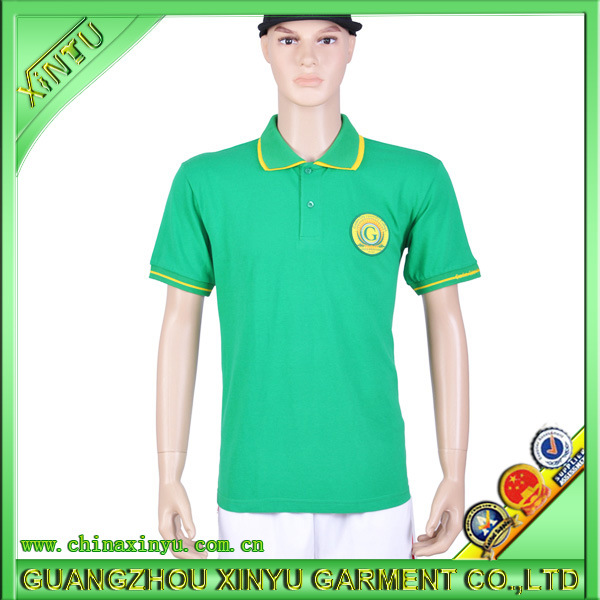 2016 Green Color High Quality Custom Made Fashion Polo Shirt