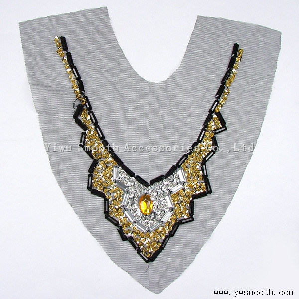 Wholesale Acrylic Rhinestone Bead Collar Yarn Fabric Garment Accessories