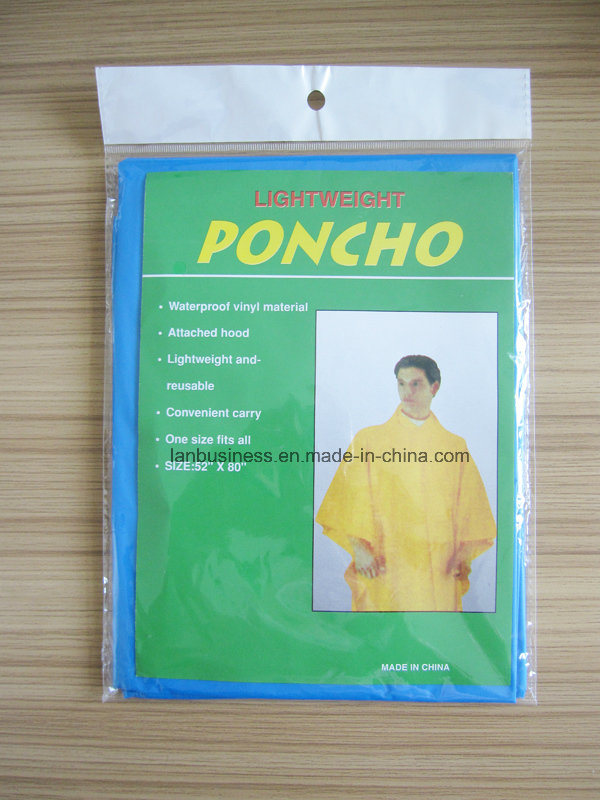 Blue PEVA Poncho/Waterproof and Windproof/PEVA/Poncho Clothing