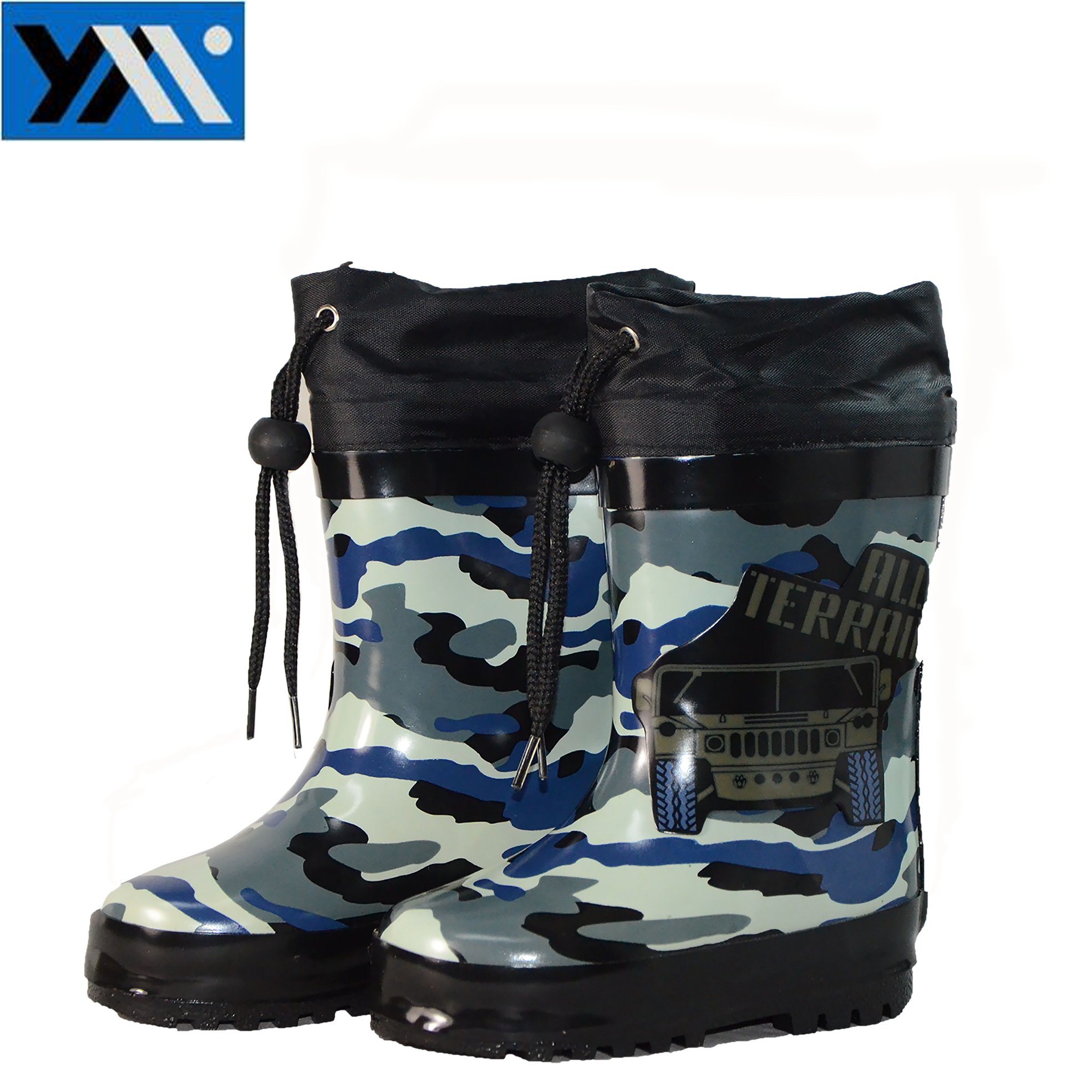 Pretty Pattern Kids Rubber Rain Boots with 100% Waterproof