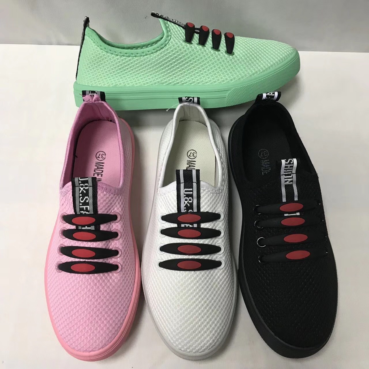 Vintage Style Plain Colorful Mesh Breathable Casual Sneakers Footwear Shoes