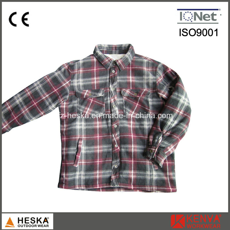 Quilted Casual Men's Long Sleeved Winter Plaid Shirts