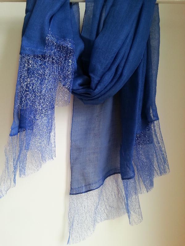 50% Wool 50% Silk Bright Lace Trimed Shawl
