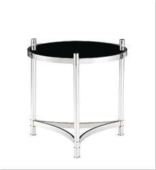 Round Stainless Steel Coffee Table with Black Toughenen Glass
