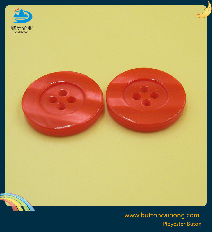 Pearl Coat Plastic Buttons with 4 Holes for Woman Garment