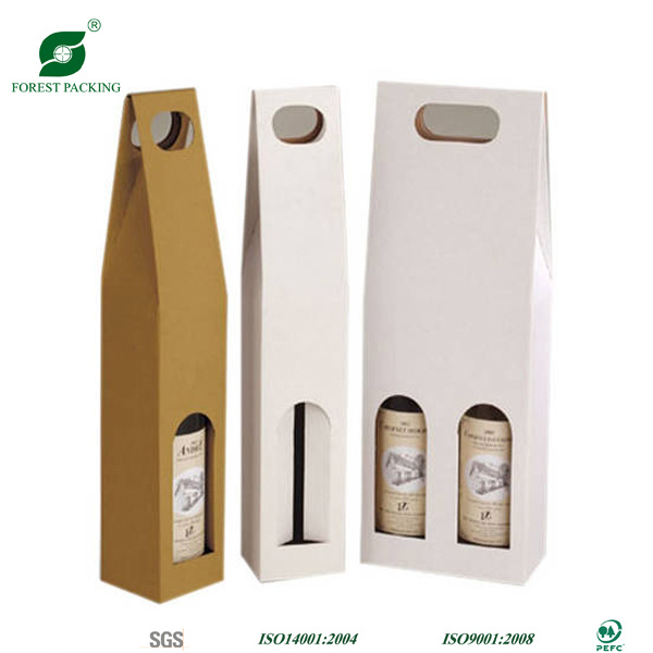 New Design Custom Corrugated Wine Packaging Bag with Handle