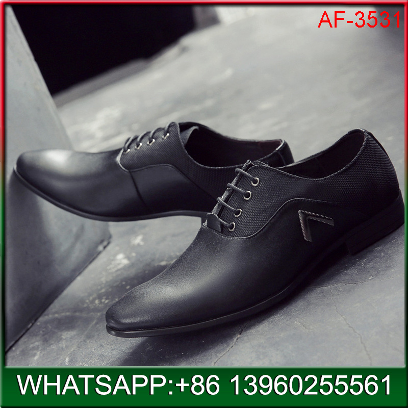 High Quality Cheap Price Black PU Leather Shoes Wholesale