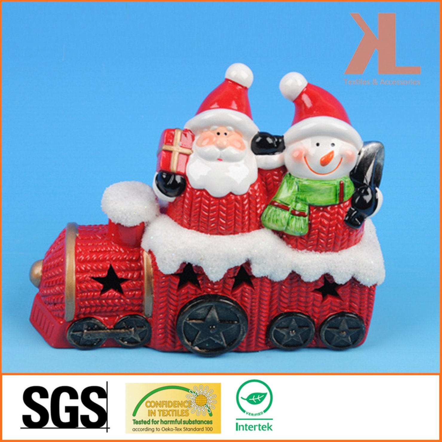 Quality Christmas Decoration Ceramic Santa Train